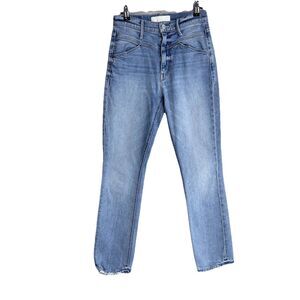 MOTHER The Dazzler Yoke Front Ankle Denim Jeans Size 26 Wild Calling Blue Wash